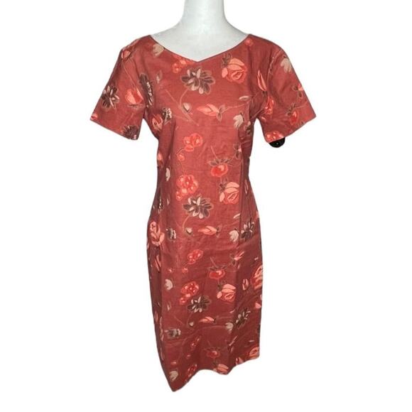Vintage Coldwater Creek Linen Floral Dress Women V-neckline Mini A-Line Size 4 - Picture 2 of 11